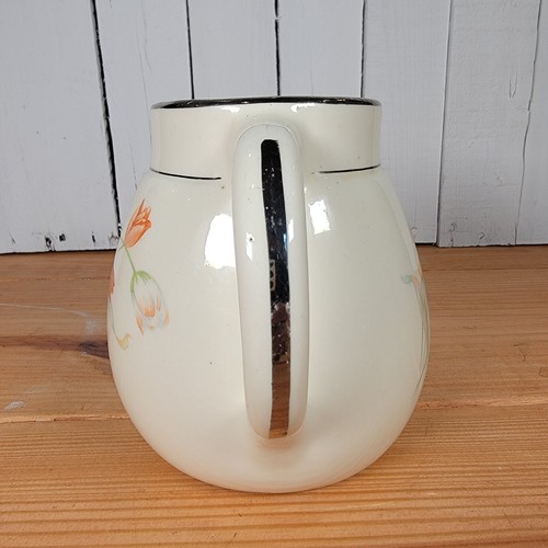 HALL China - TULIPS - MEDALLION JUG - NO LID VTG Not Stamped - Foto 10 di 22