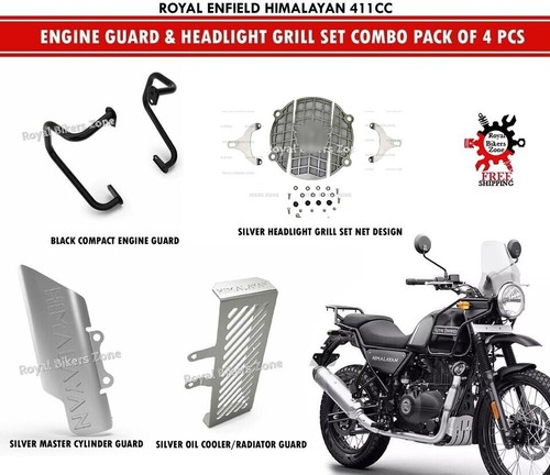 Royal Enfield Himalayan "Engine Guard & Headlight Grill Set" Combo Pack ...