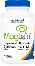 Nutricost Magnesium L-Threonate As Magtein® 2000mg, 120 Capsules, 40 Servings