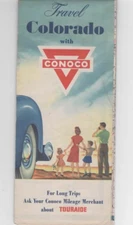 Conoco Road Map Colorado c 1950