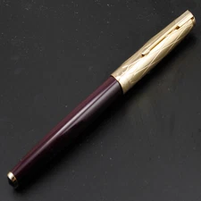 2021 Model Wing Sung 601A Golden Cap VacuumPump Burgundy Fountain Pen Fine Nib  