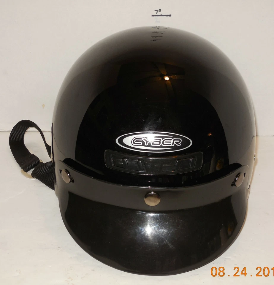 Cyber U-1 Black Half BIKE Motorcycle Cruiser Helmet Adult Small DOT Approved - Image 2 of 4