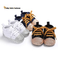 Girls Fashion Glitter Star Lace Up Sneakers Causal Toddler Boy Canvas Baby Shoes