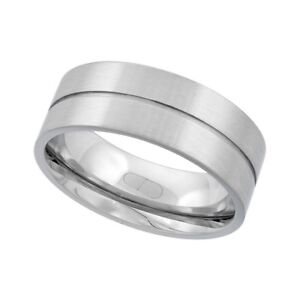 Sizes 8-14 Surgical Stainless Steel 9mm Concaved Wedding Band Ring Matte Finish Comfort-Fit 