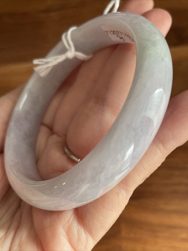 Authentic Untreated Grade A Burmese jade bracelet 59 Mm Light Purple - Picture 6 of 12