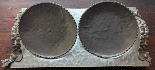 Rodney Kent Hammered Aluminum Covered Condiment Dish Set with Serving Tray - Picture 5 of 8