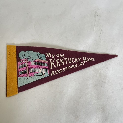 Vintage Wimpel My Old Kentucky Home Bardstown KY Filz Flagge 9 Zoll - Bild 2 von 5