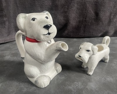 Cath Kidson Porzellan Billie Hund Teekanne und Milchkännchen Set