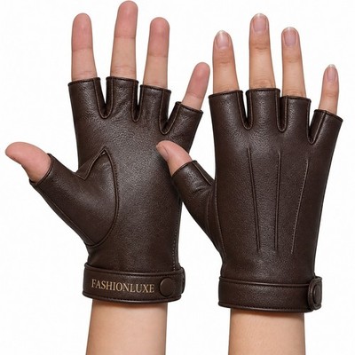 Women Fingerless Driving Gloves Leather   Breathable Grip Summer Gloves