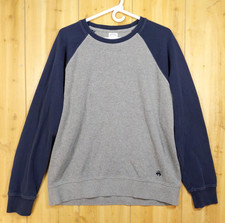 Brooks Brothers XL Gray Navy Blue Raglan Sleeve Crew Sweatshirt Logo Color Block