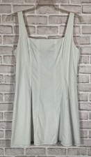 Abercrombie & Fitch Dress Womens Sz XL Off White Mini Zip Square Neck Sleeveless