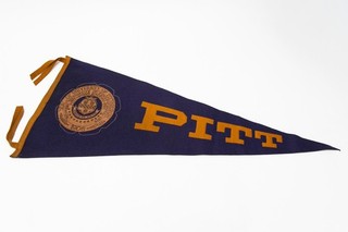 Huge Vintage University of Pittsburgh Souvenir Felt Pennant 35"