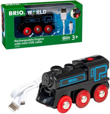 BRIO World - 33599 Rechargeable Engine  Battery-Powered Toy Train for Kids Aged