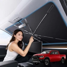 Zanch Upgrade Windshield Sun Shade, Custom Fit for Dodge RAM 1500 2500 3500 