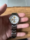 Vintage Seiko Chronograph Gold Tone Chronograph Watch w Date & 3 Subdials