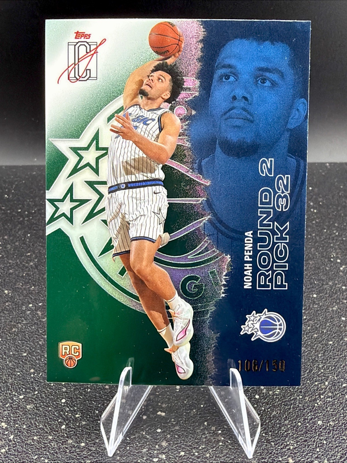 2025-26 Signature Class Chrome Noah Penda Round 2 Pick 32 Green /150 RC Magic