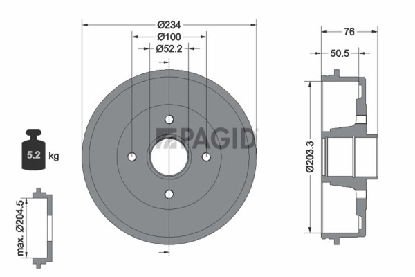 2X Pagid Bremstrommel 62916N FüR Renault Megane 1 Classic LA0 BA0 Clio 2 Thalia-image