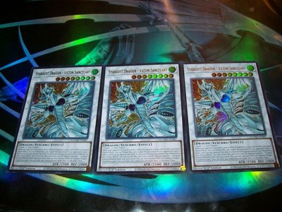 3x Stardust Dragon - Victim Sanctuary 1st Edition Ultra Rare MAMO-EN007 Yu-Gi-Oh