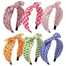 6Pcs Bow knotted Headbands for Women Girls,Cute Knotted Multiple Colors-Fruits