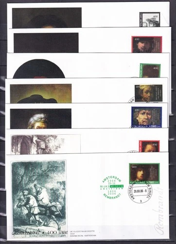 [G191788] Art Rembrandt Netherlands Nice Lot First Day Covers UNG