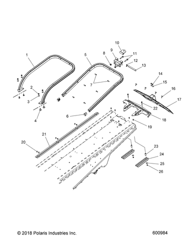 Polaris Rear Rack Assembly, Genuine OEM Part 1021568, Qty 1 - Picture 2 of 2