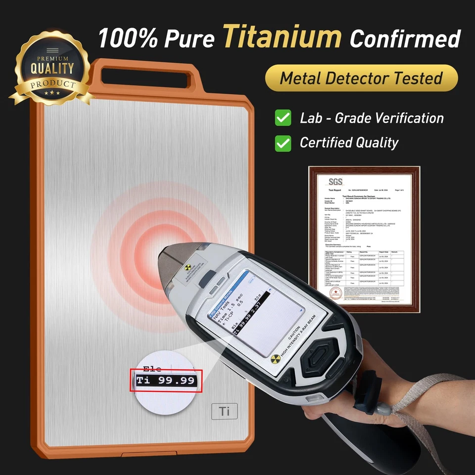 2 Packs Pure Titanium Cutting Boards for Kitchen Chopping Board Butcher Block... - Image 2 of 4