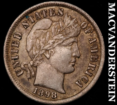 1898 Barber Dime - Scarce  Choice Almost Uncirculated  Lustrous  #G9586