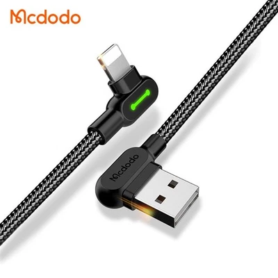 Mcdodo Right Angle for iPhone Fast Charger Cable 2.4A Charging 0.5m 1.2m 1.8m 3m