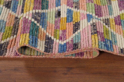 Moroccan Runner Rug 2x13 Modern Trellis Hand-knotted - Picture 10 of 15