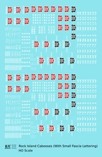 K4 HO Scale Decals Rock Island Caboose White Roman/Block Fascia Letter