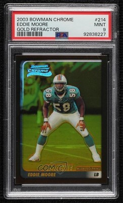 2003 Bowman Chrome Gold Refractor 28/50 Eddie Moore PSA 9 MINT Rookie RC 1gz7
