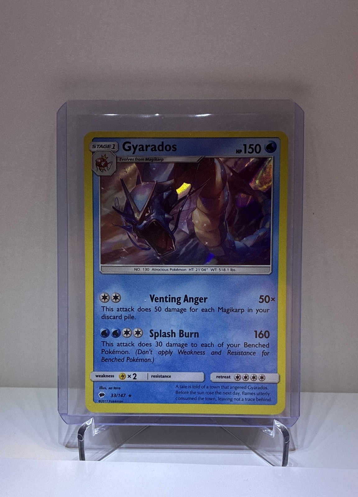Gyarados 33/147 Sm-Burning Shadows Holo LIGHTLY Played