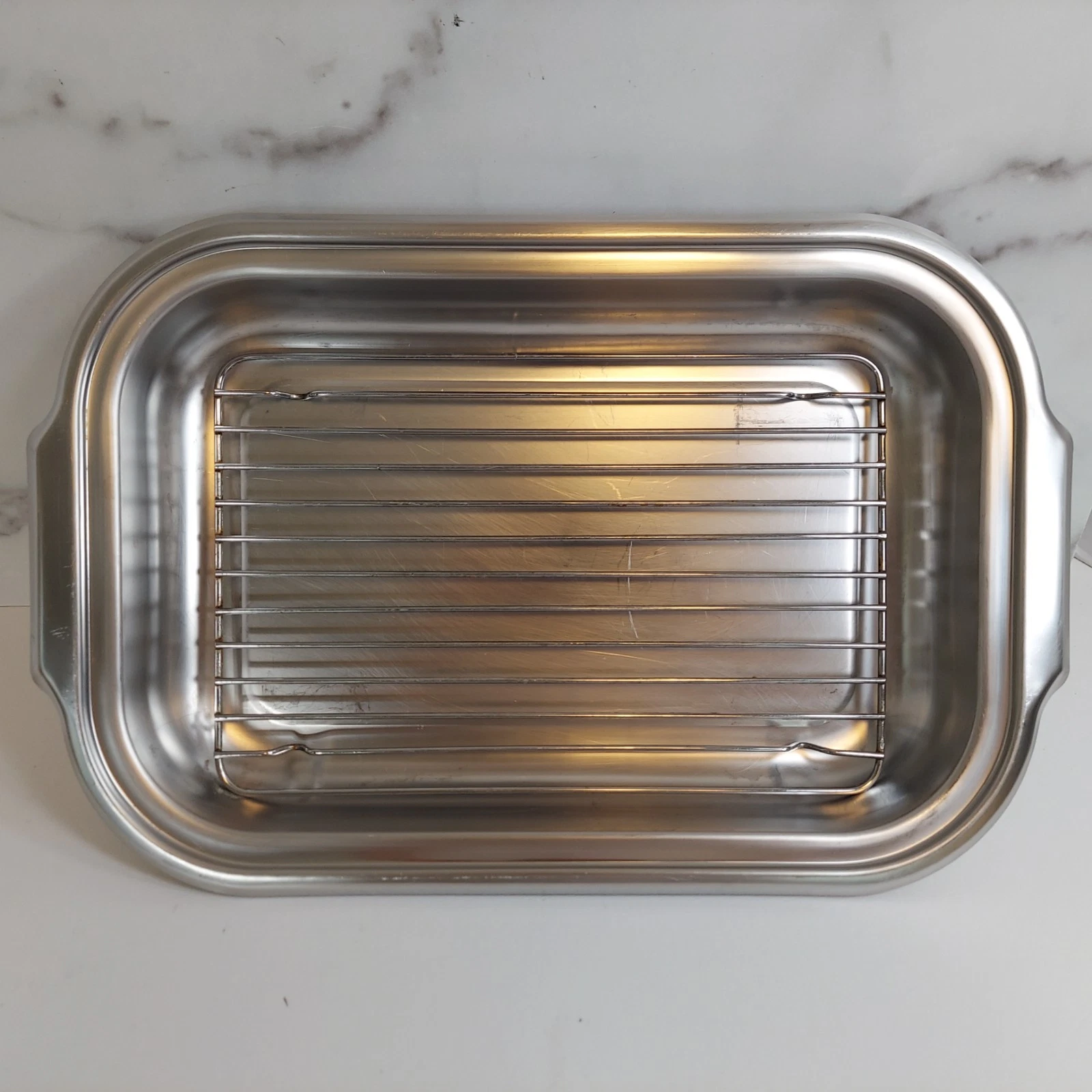 Farberware Stainless Roasting Lasagna Pan & Rack C 98 17x11" Vintage
