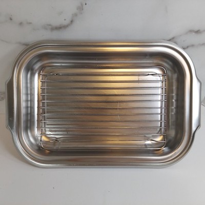 Farberware Stainless Roasting Lasagna Pan & Rack C 98 17x11'' Vintage