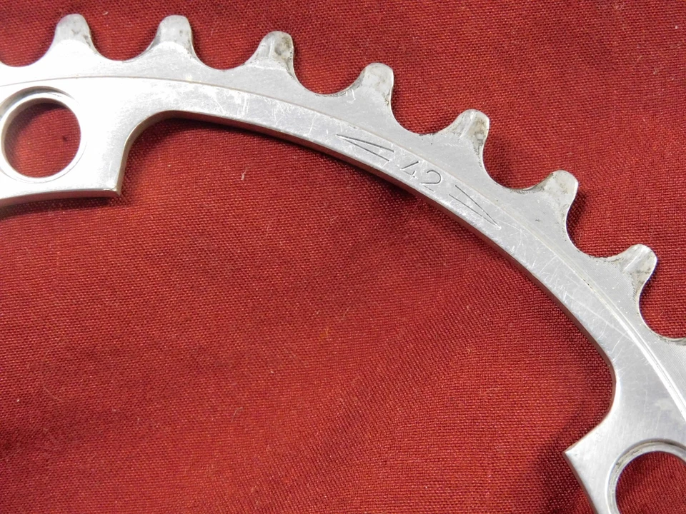 Винтажная дорожная передняя звездочка 1970-х Campagnolo #753/A Super Record 42t x 144 мм BCD - Изображение 3 из 4