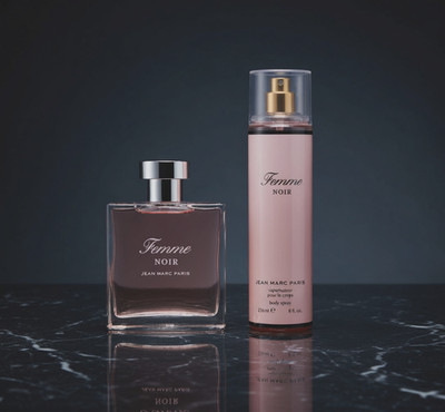 SET OF 2: Femme Noir - Eau de Parfum 3.4 fl oz & Body Spray 8 fl oz Lot - NEW