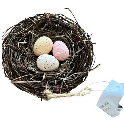 Ashland Easter Bird Nest Tabletop Decor Unisex OS Brown Brand New Speckled Eggs