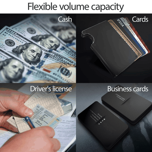 Money Clip RFID Blocking Wallet Slim Carbon Fiber Card Holder Metal Men''s Gift - Picture 3 of 3
