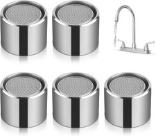 5 Pcs Bathroom Sink Aerator, Filter Kitchen Faucet Aerator with Brass Shell, Fau
