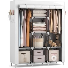 Kleiderschrank Stoffkleiderschrank Garderobenschrank Kleiderschrank wei&szlig;