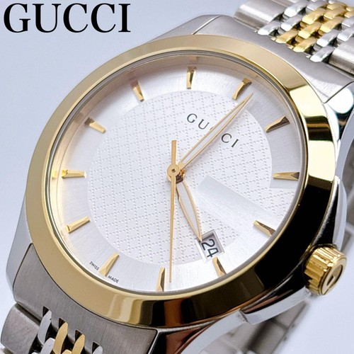 Gucci Timeless 126.4 GG Date Combi Round Uhr gebraucht aus Japan