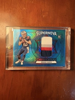 2024 Panini Obsidian Supernova Swatches Blue /25 SN-DME RC Drake Maye Patriots