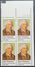 SCOTT#: 1941 - JOHN HANSON 4X20¢ 1981 BPE PERF 11 PLATE BLOCK MNH - LOT 2