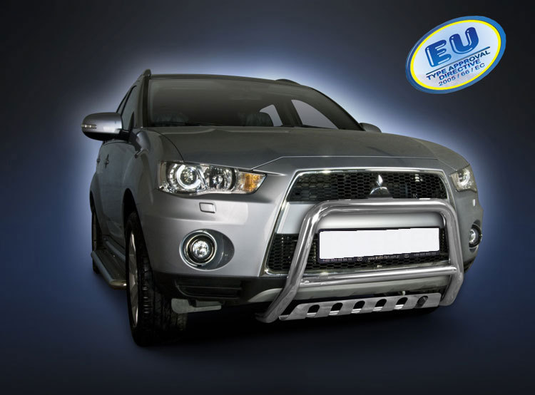 Pare-buffle en inox poli de 60mm pour le pare-chocs Mitsubishi Outlander
