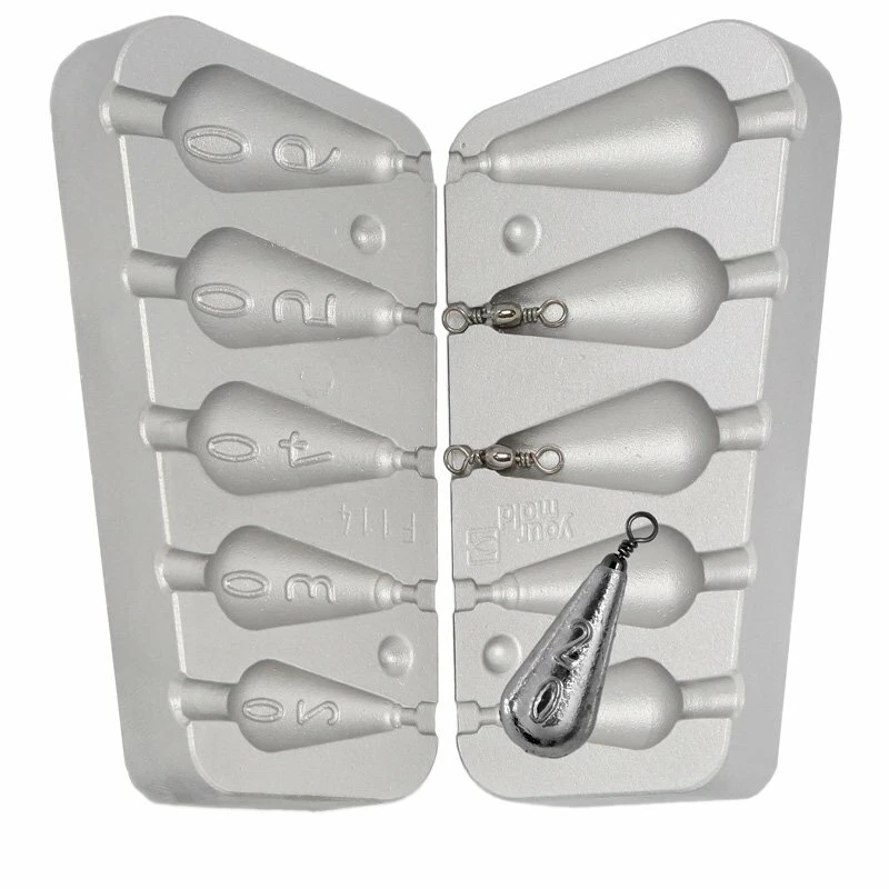 10 Piombi Quadrati Pera / Dumpy Per Pesca Alla Carpa – Piombi In Piombo 1 Oz - 4 Oz, Rivestimento Liscio
