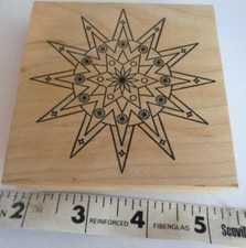 Rubber Stamp Ornamental Star Scrapbooking Crafts