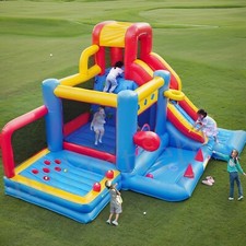 Commercial 16FT PVC Inflatable Bounce House Slide Golf Ball Pit Obstacle Course