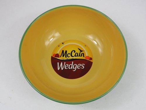 McCain's Wedges Limited Edition Bowl Brazil Style Yellow Green 2014 Ceramic - Picture 2 of 5