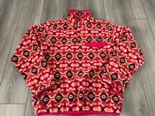 Patagonia Synchilla Women Aberdeen Pink Butterfly S Snap-T Pullover Fleece Aztec