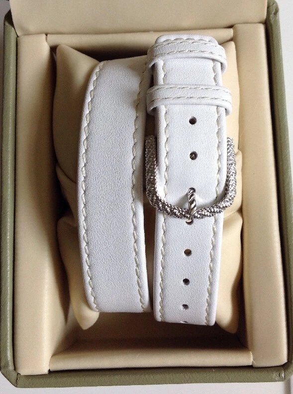 Judith Ripka Double Wrap Leather Strap Watch in WHITE - Image 4 of 4